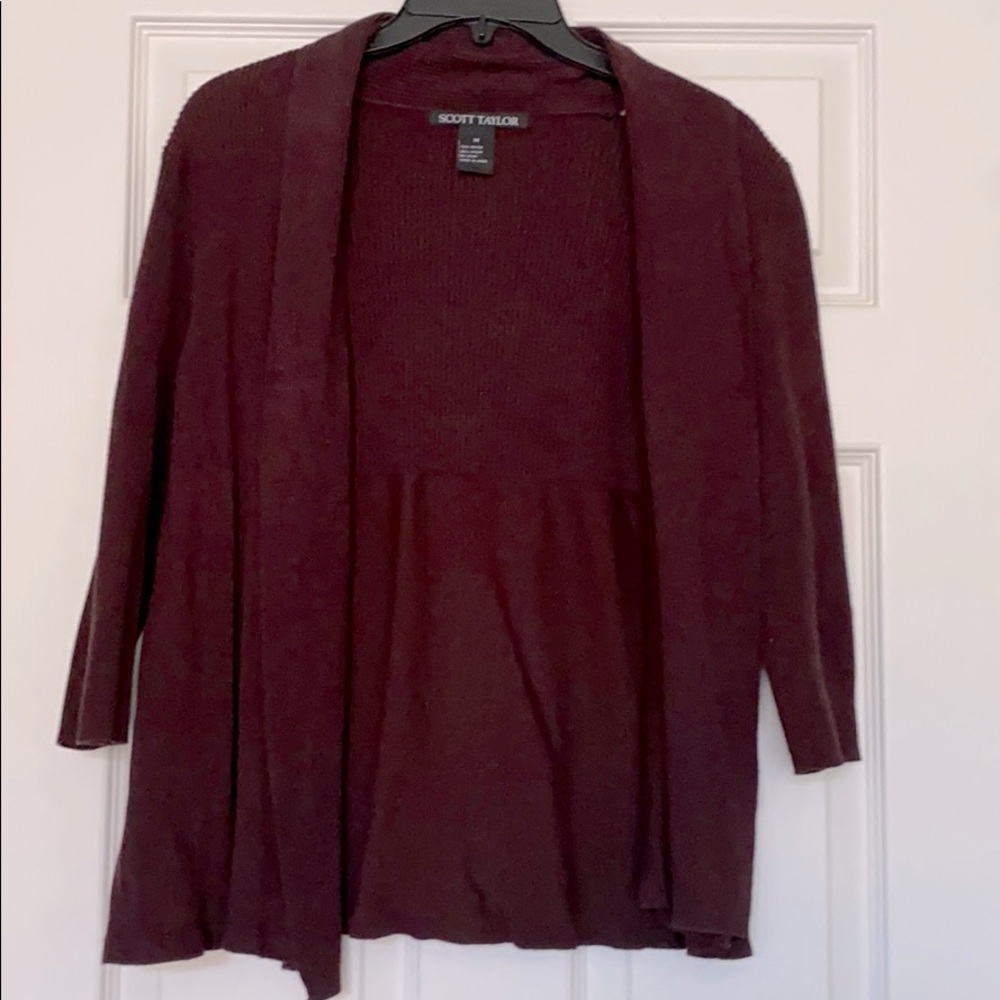 Scott Taylor Maroon colored cardigan